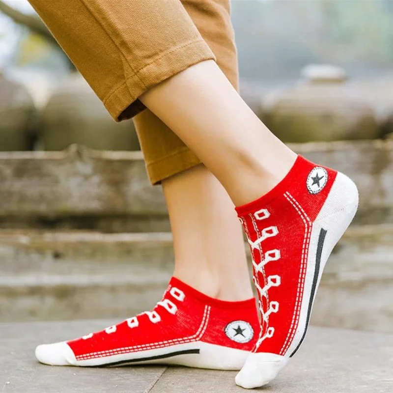 Women Funny Casual Socks Fashion Creative Denim Shoes Patterns Socks Japanese Women Soxs Spring Summer Autumn Korean Style