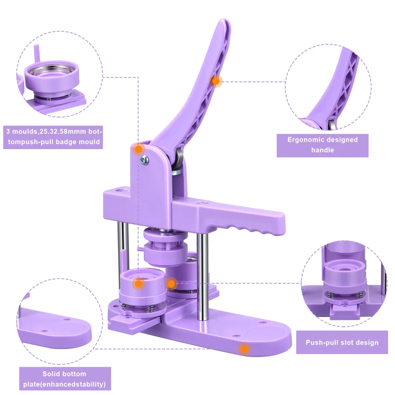 Imagem -05 - Button Badge Maker Machine Kit Faça Você Mesmo Emblema Pin Maker Cortador de Círculo 400 Pcs 25 mm 32 mm 58 mm