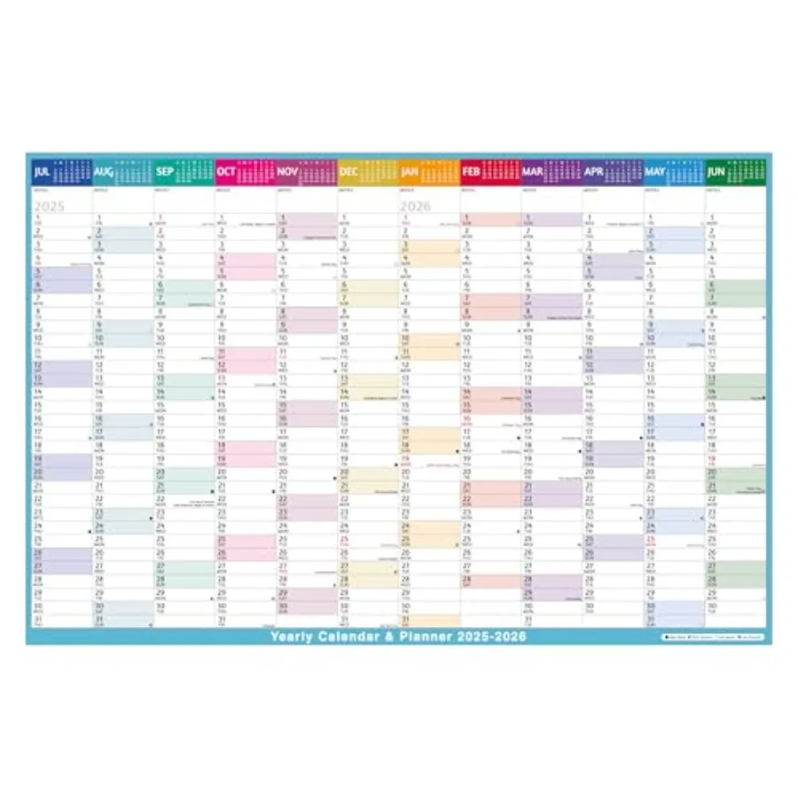 

Yearly Wall Calendar 20252026 Large Yearly Calendar 20252026 Jul 2025 Jun 2026 38.2" x 25.2" Open 2025 Calendar 12 Months Paper