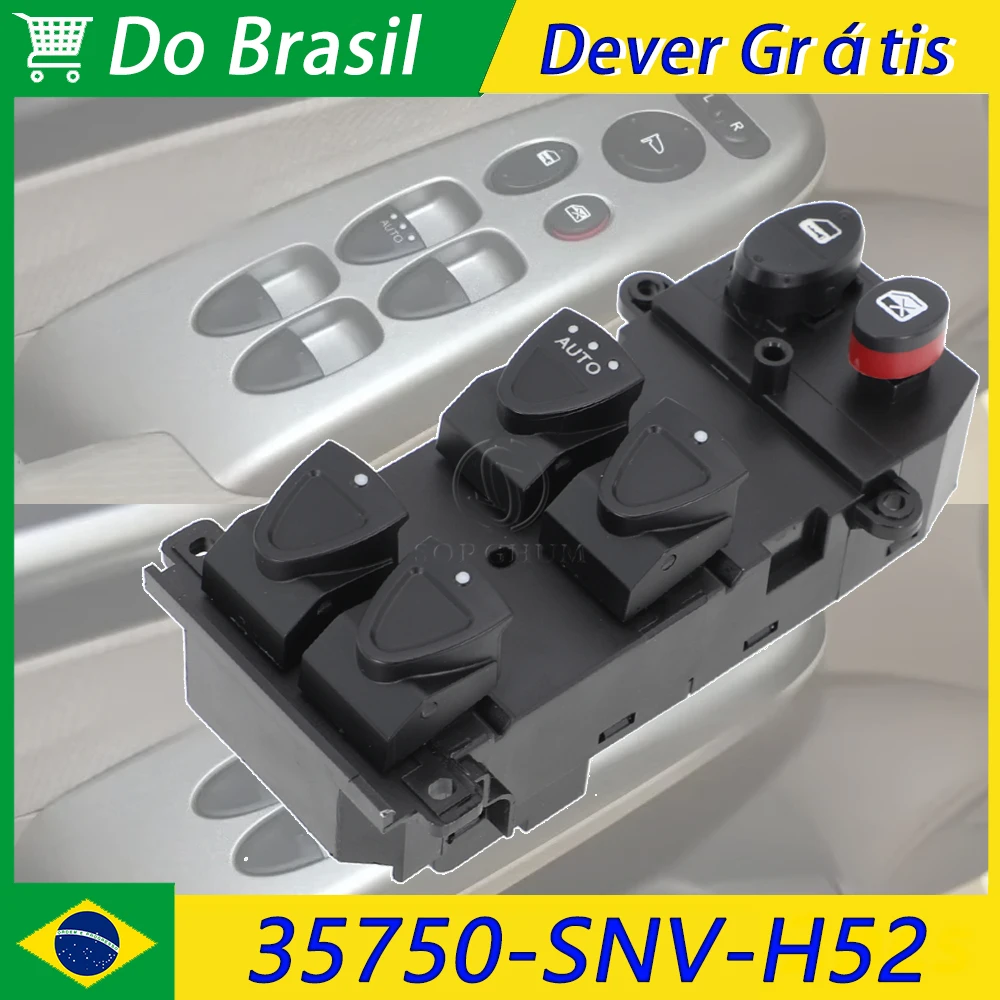 35750-SNV-H52 Interruptor Principal do Vidro Elétrico do Lado Esquerdo do Motorista para Honda Civic 2006-2011 35750-SNV-H51 35750SNVH51 35750SNAH52