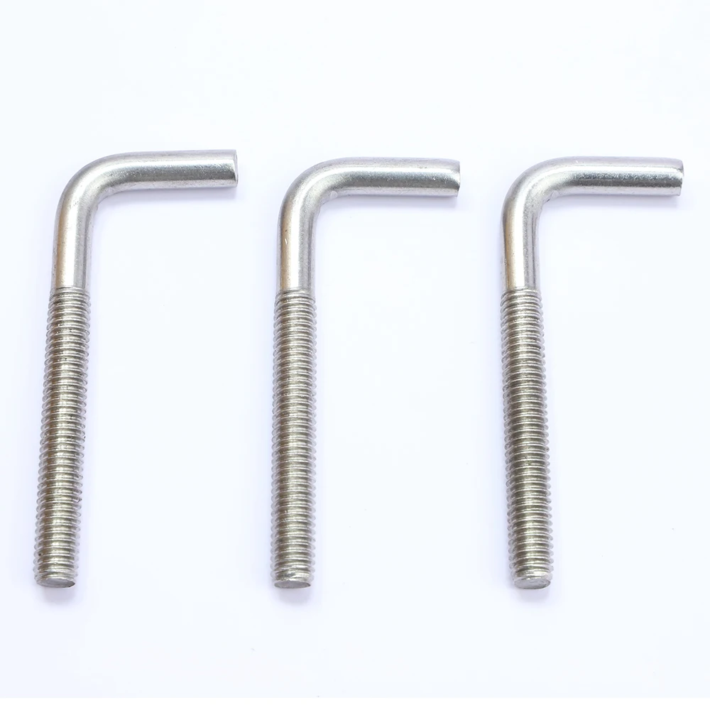 L Shape Right Angle Anchor Bolts Screw 304 Stainless Steel M4 M5 M6 M8 M10 M12 7-Shaped for Construction Hardware Installation