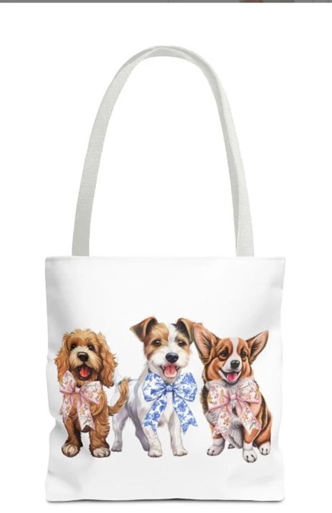 Canvas Tote Bag Cute Paw Print Illustration Portable Fashion Accessory Stylish Daily Carry Bag For Dog Lovers