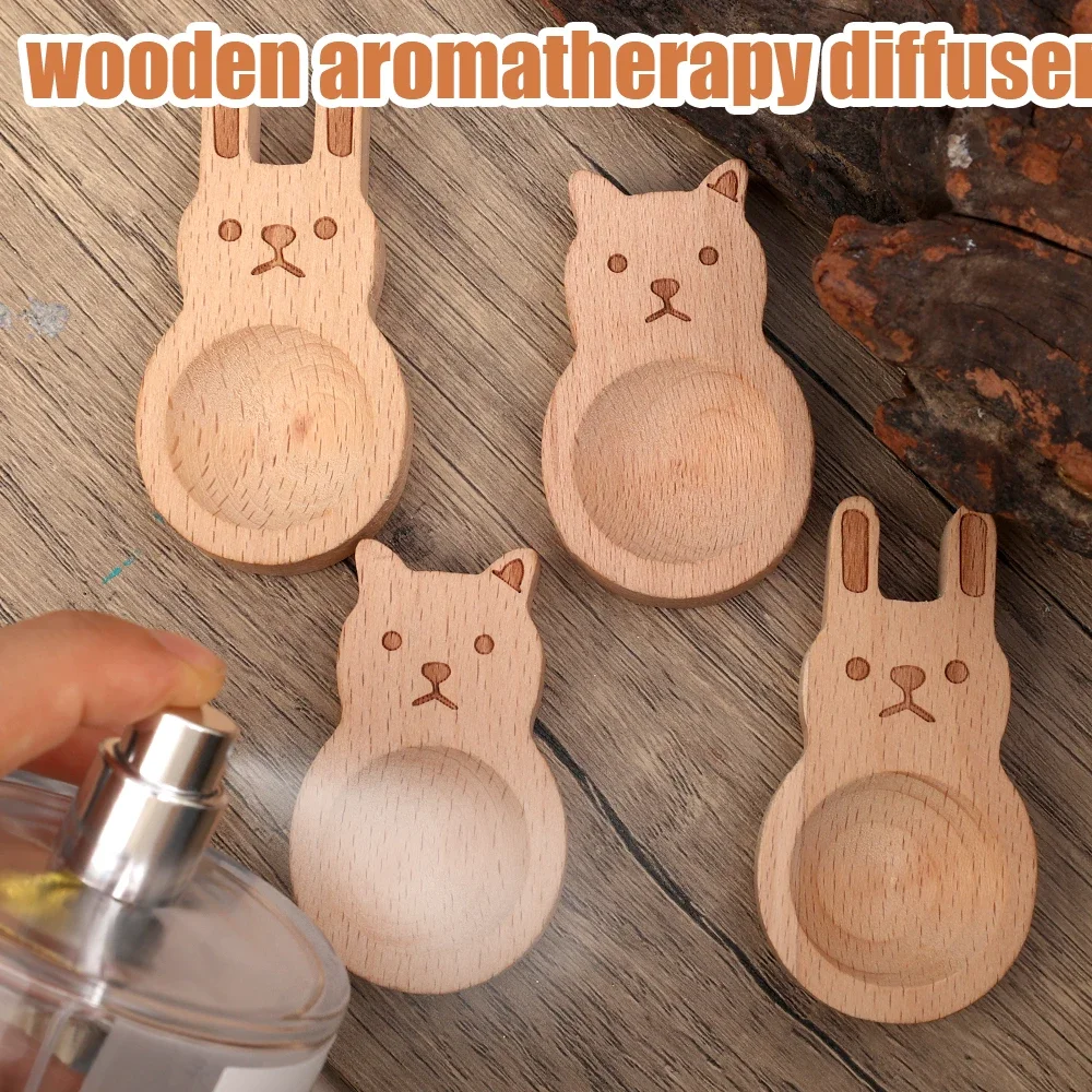 Wooden Aromatherapy Diffuser Car Interior Deodorization Beech Wood Tablets Essential Oil Perfume Absorbing Wood Air Freshener