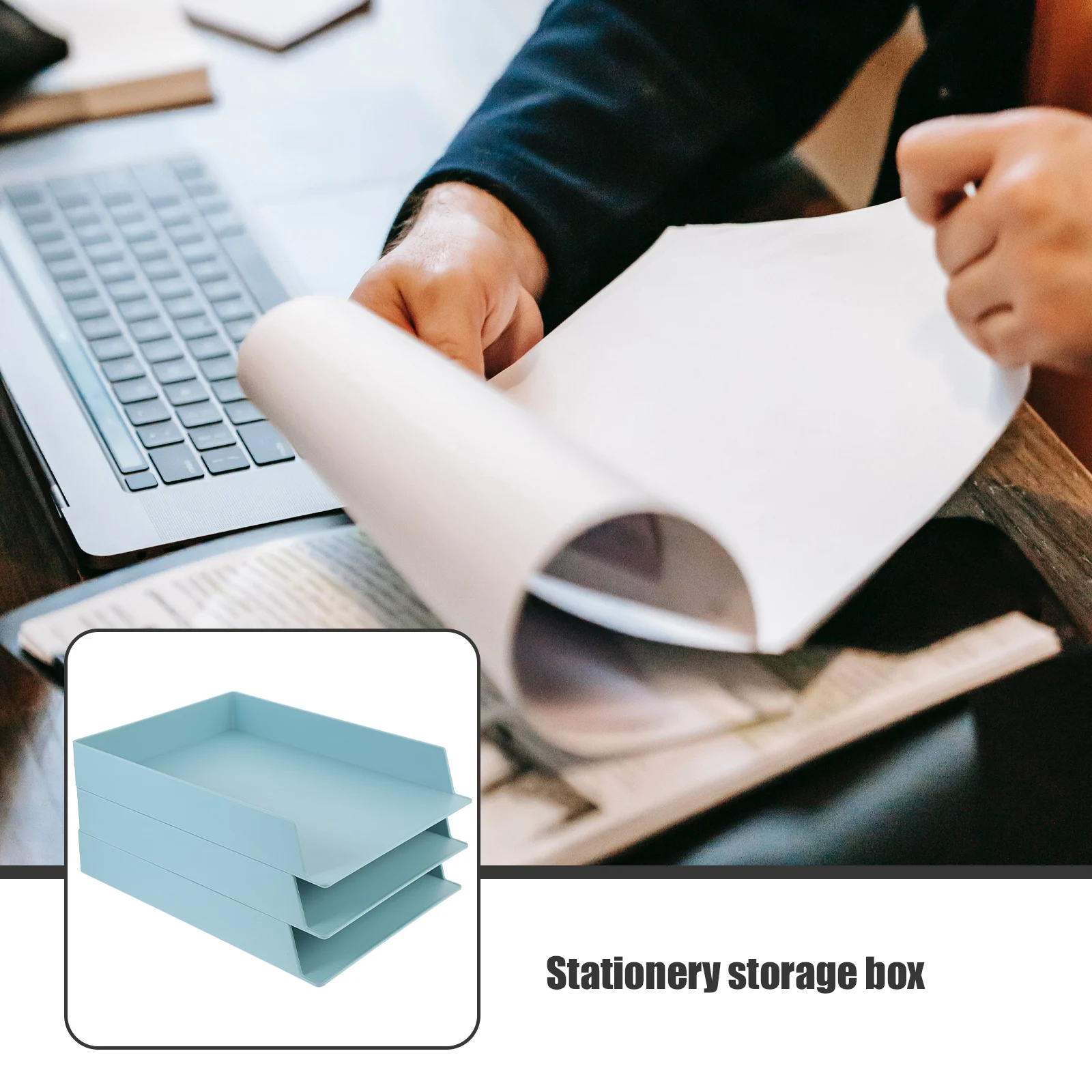 

3 Pcs Collapsible Storage Bins File Box Boxes Organizing Shelf Office with Shelves