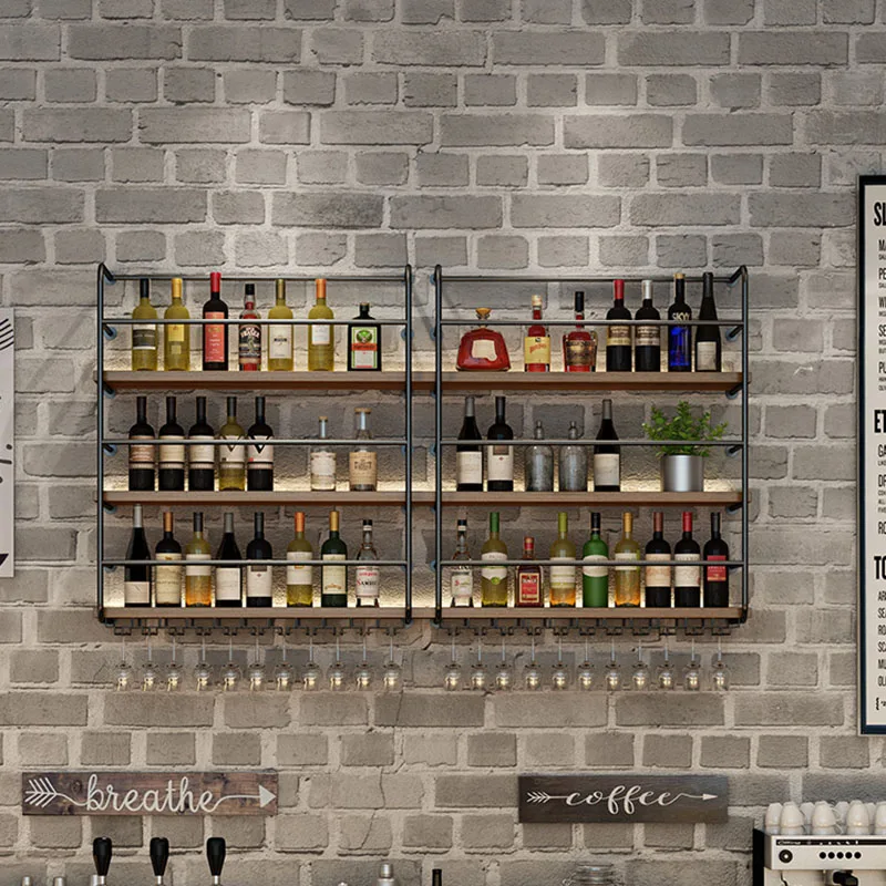 

Counter Bottle Bar Cabinet Display Holder Wineglass Floating Bar Cabinet Cupboard Modern Stojak Na Wino Luxury Furniture