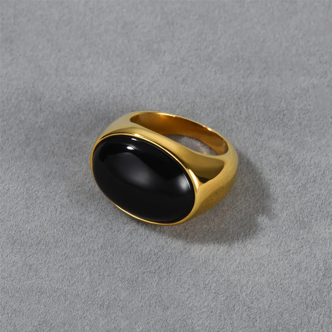 

Personality natural onyx rings 925 sterling silver gemstone ring 18k gold plated natural green red onyx ring