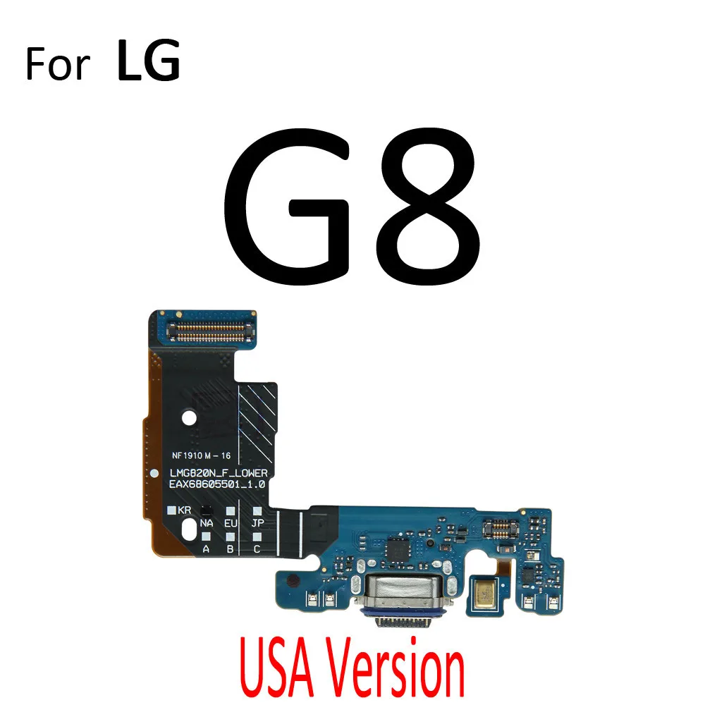 Cargador de carga, enchufe, conector de puerto, piezas de Cable flexible con micrófono para LG G5 G6 Plus G7 G8 G8X G8S ThinQ