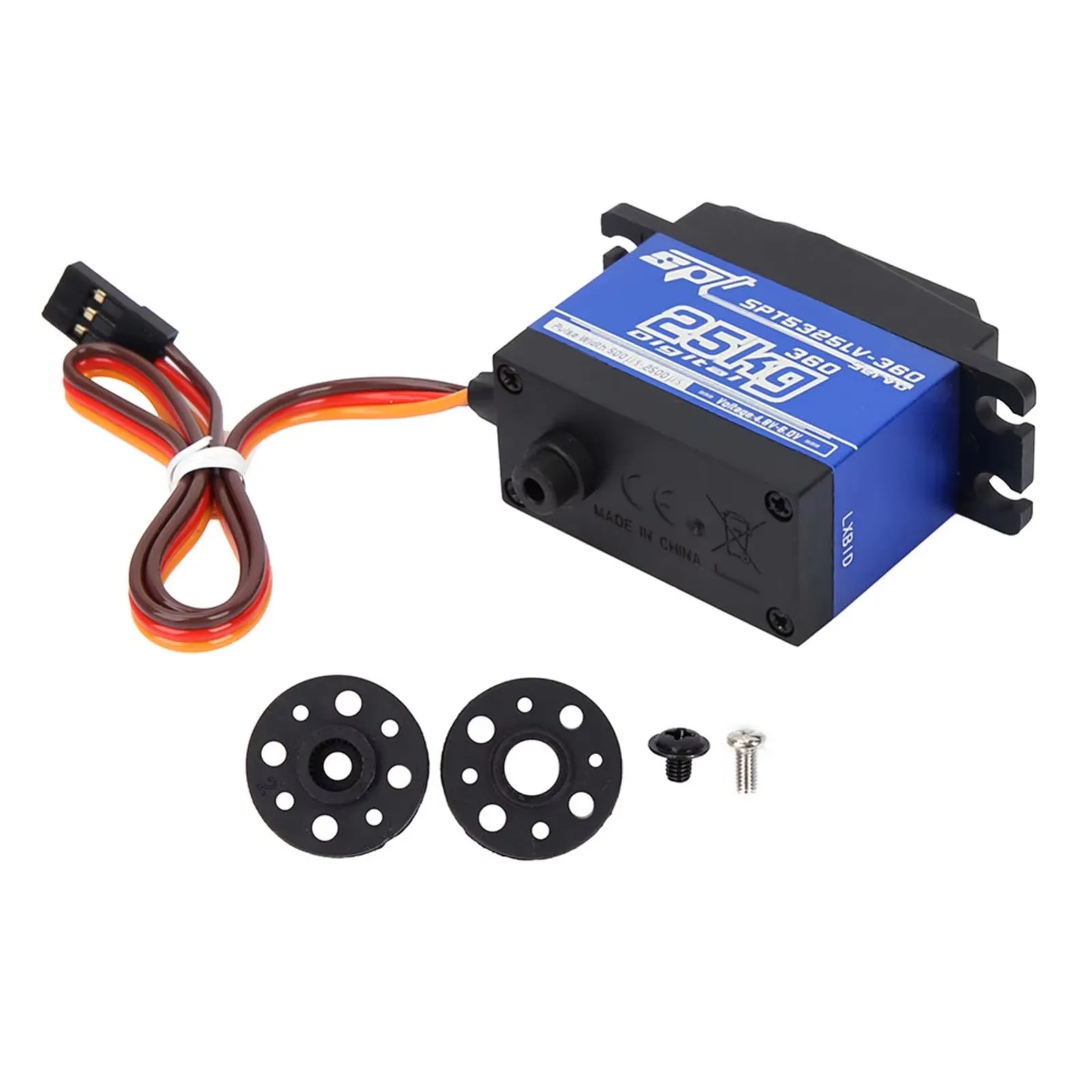 SPT5325LV Digital 25KG Metal Gear Dual Axis Servo 360° Continuous Rotation for RC Robot/DIY Models