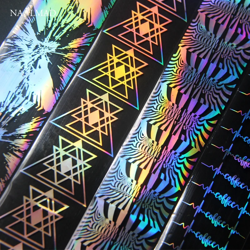 1 roll 4cm*100cm Holo Negative Space Nail Foils Holographic Illusion Nail Foils Starburst Nail Art Transfer Foil Sticker