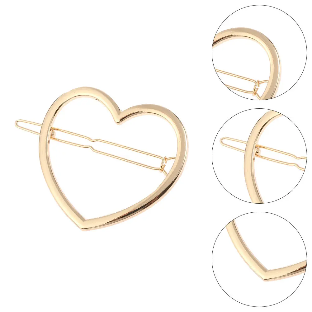 

4Pcs Peach Heart Hair Clips Hollow Love Bobby Pins Creative Alloy Hairpins for Banquet Anniversary Daily Use Fashion Hair