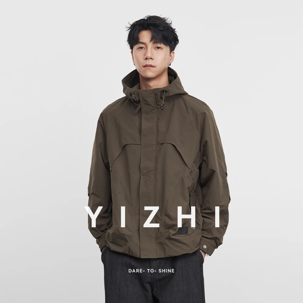 2025 Autumn New Men's Hooded Jacket Workwear Jacket Youth Sports Outdoor Fishing Windproof Men's Jacket Tops