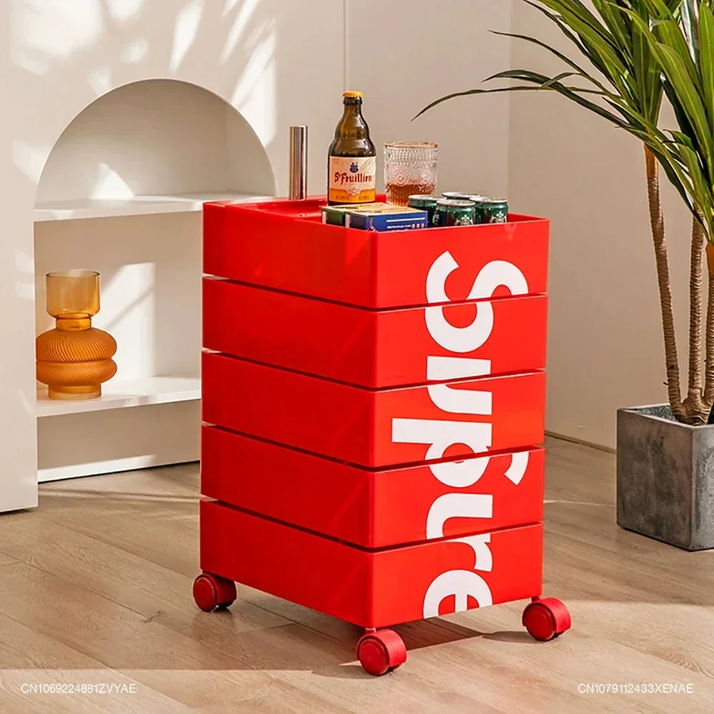 360-degree Rotating Movable Bedside Table File Cabinet Storage Office Multi-layer Drawer Simple Ins Side Table Storage Cabinet