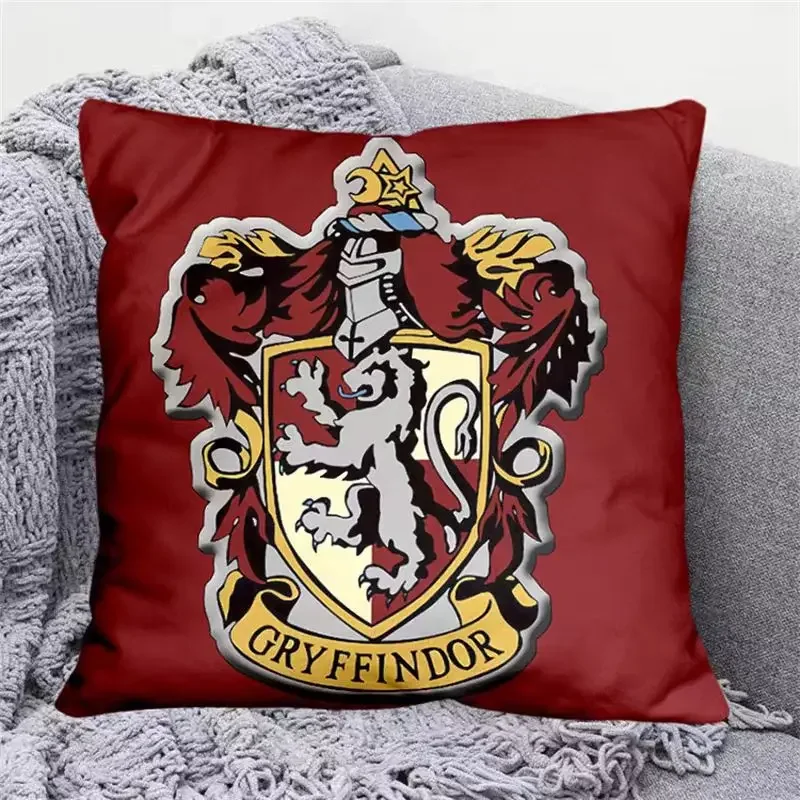 New 45x45cm Harry Potter Anime Cushion Cover Plush Toy Slytherin Pillowcase Cartoon Kawaii Pillowcase Home Decor Gift