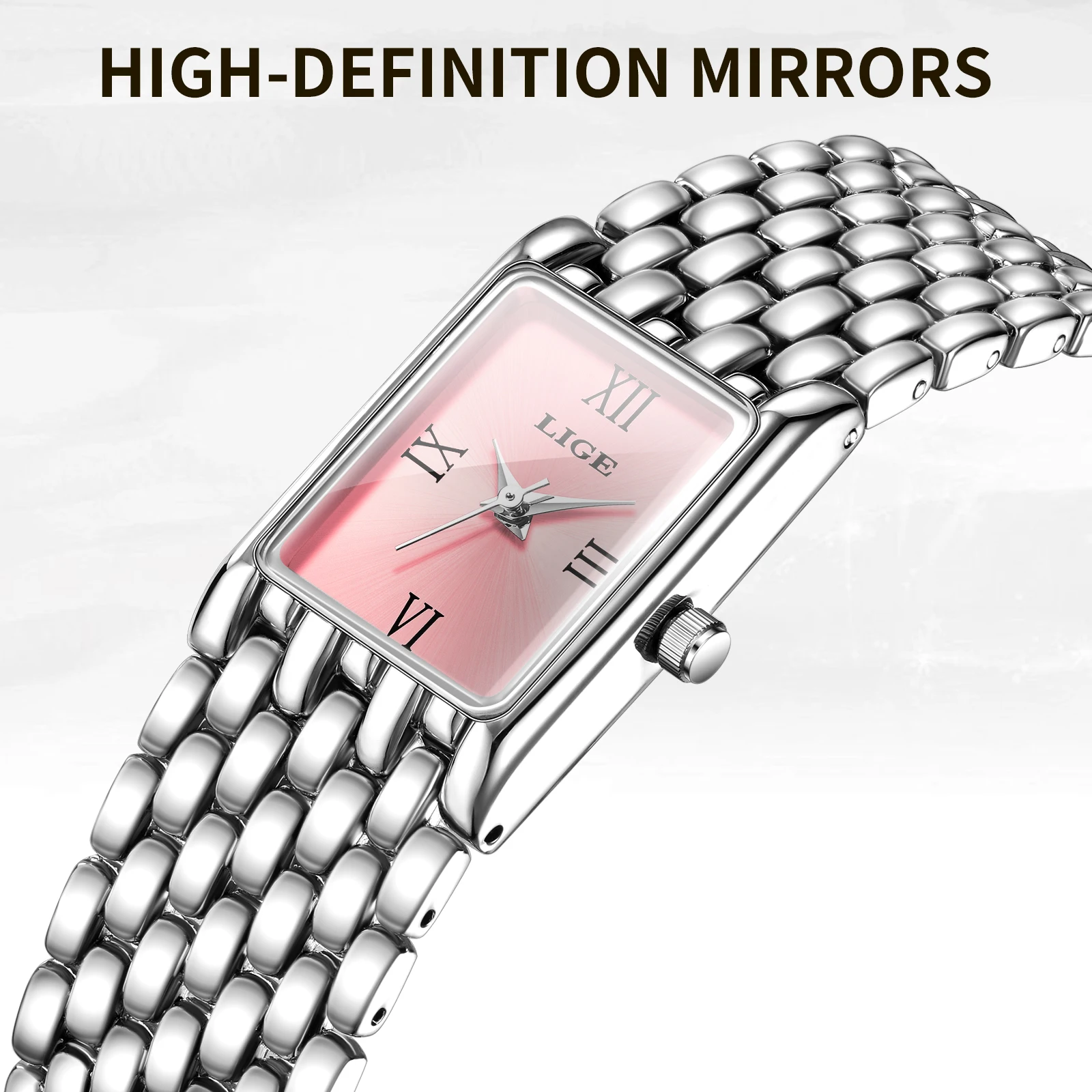 Nuevos relojes LIGE de cuarzo para mujer para parejas, reloj de negocios de acero inoxidable para hombres, reloj de regalo minimalista informal para mujeres, Pareja Regalo