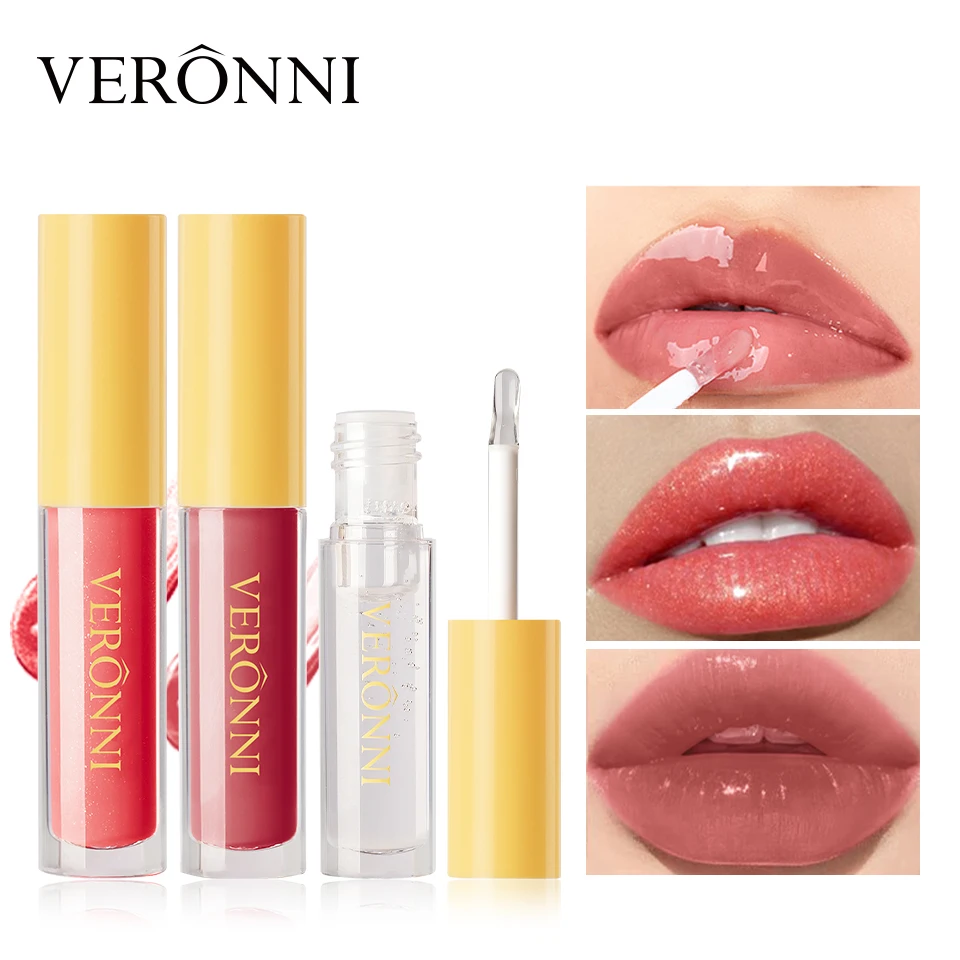 Long Lasting Moisturizing Lip Oil Transparent Nourishing Cosmetics Glossy Mirror Surface Brightening Lip Gloss Makeup for Women