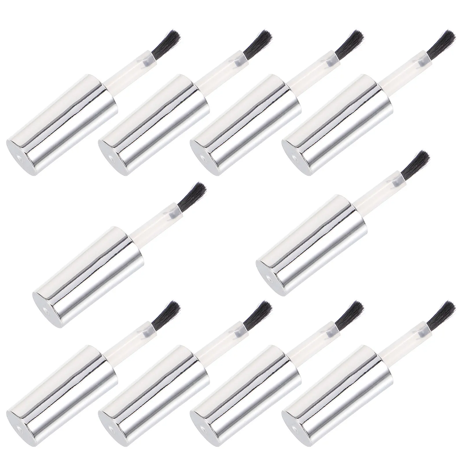10Pcs Nail Polish Bottle Caps Replacement with Brush Small Lightweight Nail Salon Use Gel Polish Bottle Caps Easy to Apply Store