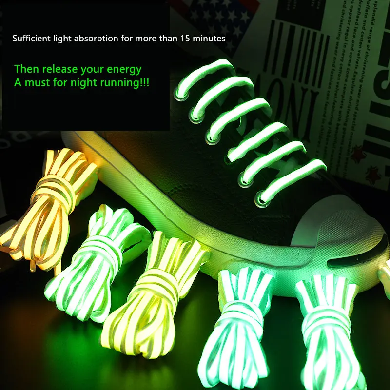 

Funny Fluorescent Shoelaces Thickened Half-circle Laser Shoelaces Night Running Sneakers Shoe laces Knitting Luminous Bracelets