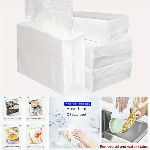 200 Sheets/pack Disposable Paper Towels for Kitchen and Bathroom - Convenient and Hygienic Cleaning Solution, Free Paper Towels