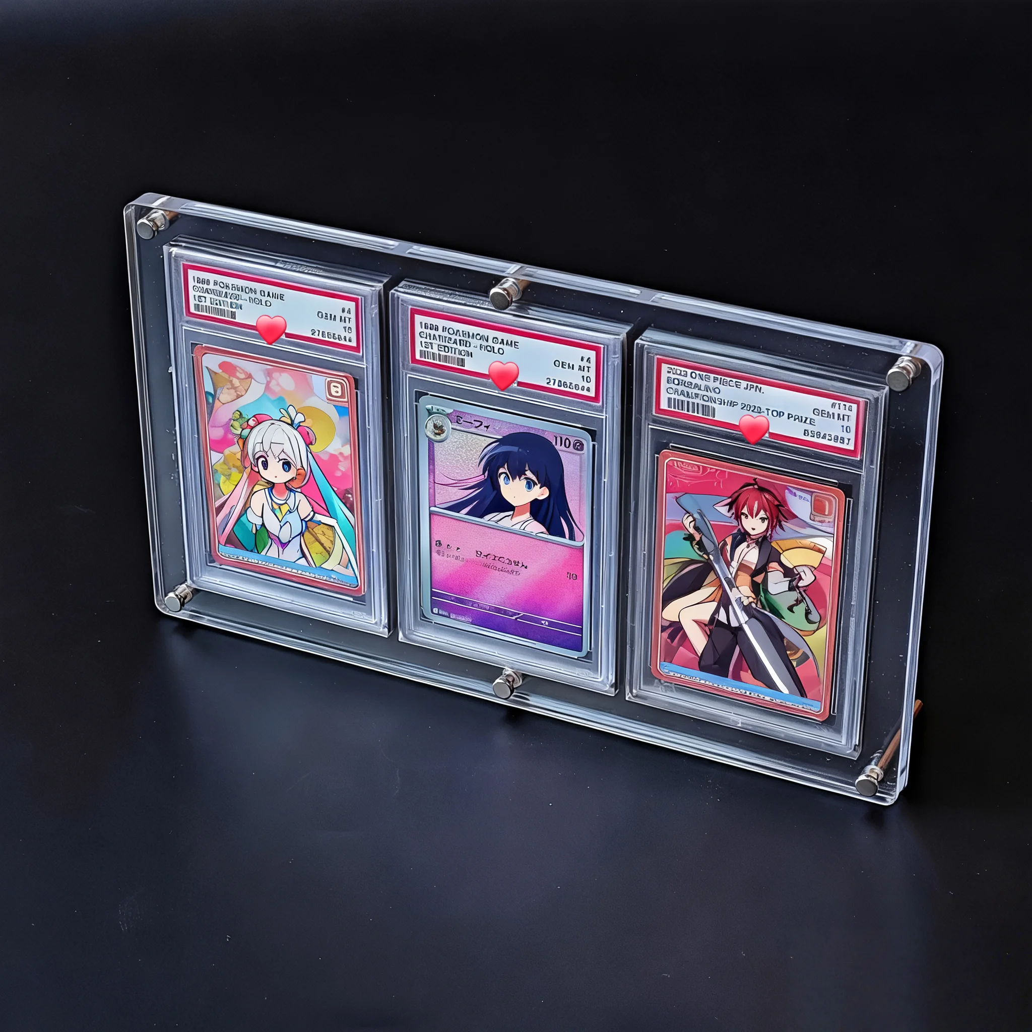 

Подставка для карточек с рейтингом для торговли, акриловый держатель с 3 слотами для карточек с градуировкой 35PT Pokemon Yu-Gi-Oh