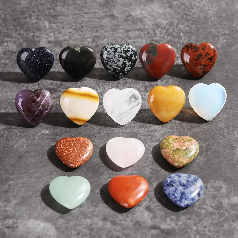 DIY Accessories Reiki Minerals Handmade Jewelry Chakra Healing Stone Heart Shape Crystal Natural Quartz Gemstones Pendant