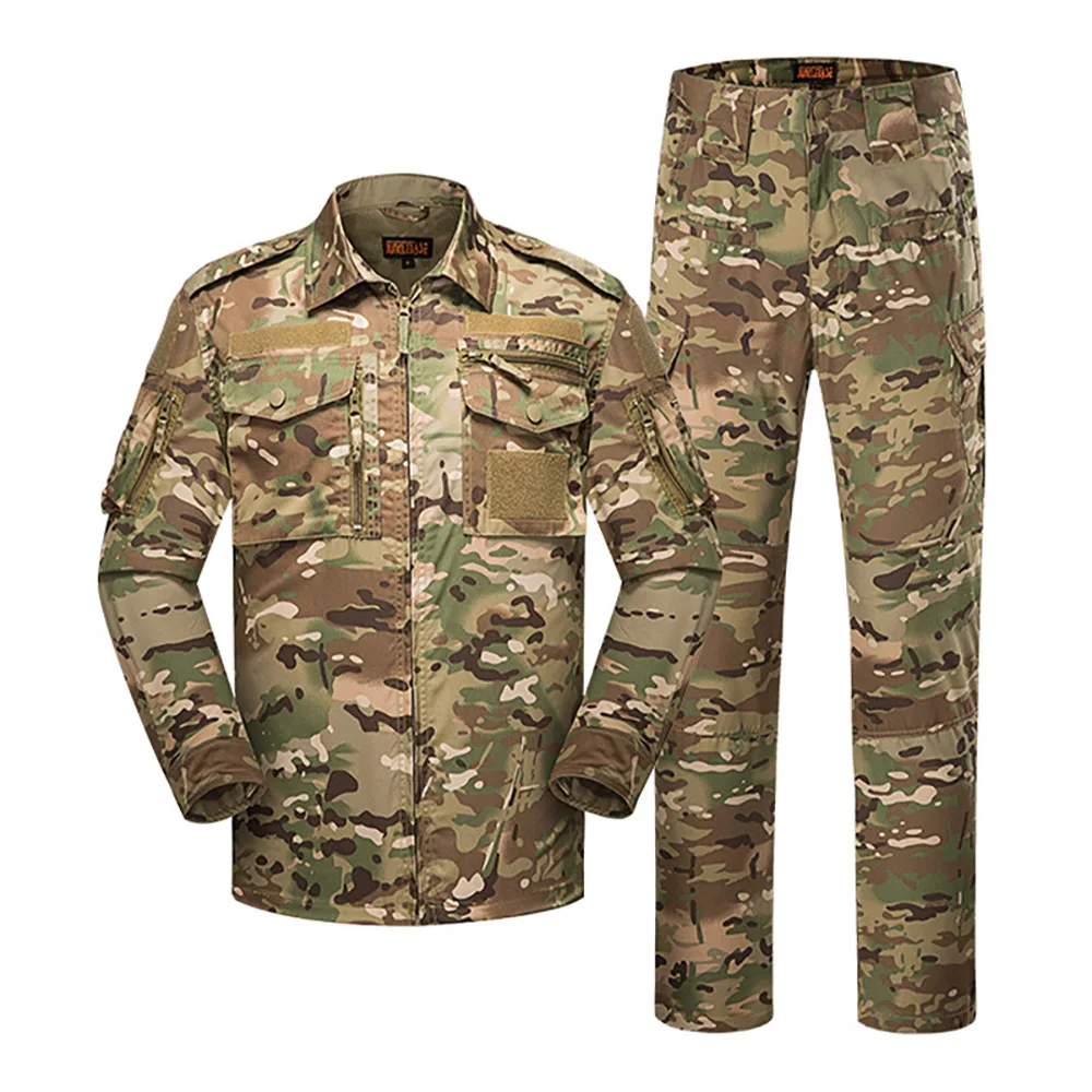 

Men Camouflage Jacket Pants Sets Breathable Wear-resistant Outdoor Tactical Shirt Suit Jungle Training Uniforms