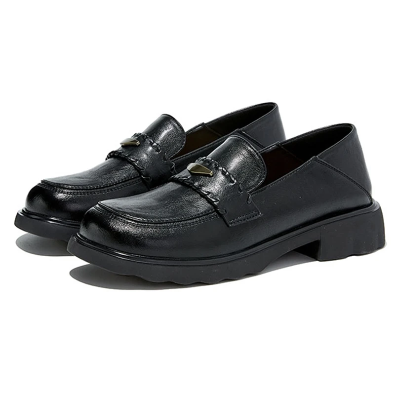 AIYUQI Damskie Eleganckie Buty Skórzane 2026 Nowe Mokasyny Damskie z Kwadratowym Noskiem Wsuwane Damskie Baleriny — zdjęcie 5