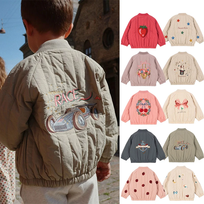 

Детская куртка 25, осенне-зимняя новая хлопковая одежда для девочек, хлопковая одежда с вышивкой, детские утепленные флисовые пальто