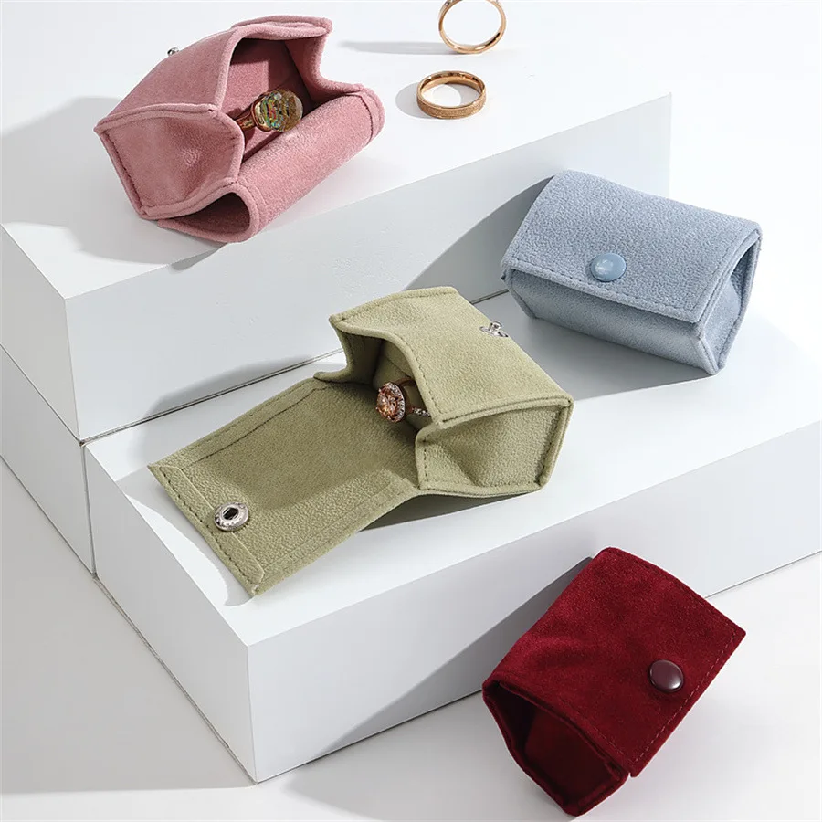 Portable Velvet Jewelry Box,Mini Button Organizer Bag for Earring Ring Bracelet Ideal Gift for Wife Mom Daughter and Friend