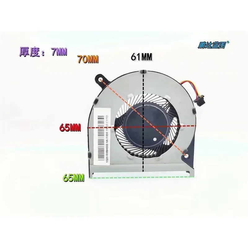 

aa 6507 тонкий турбинный вентилятор с медным сердечником, 6,5 см, ШИМ, 5 В, 0,36 А, вытяжной вентилятор для ноутбука с контролем температуры