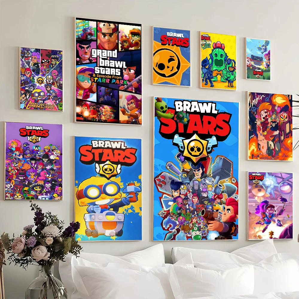 Game B-rawl Game S-Stars Good Quality Prints And Posters Vintage Room Home Bar Cafe Decor Aesthetic Art Wall Painting