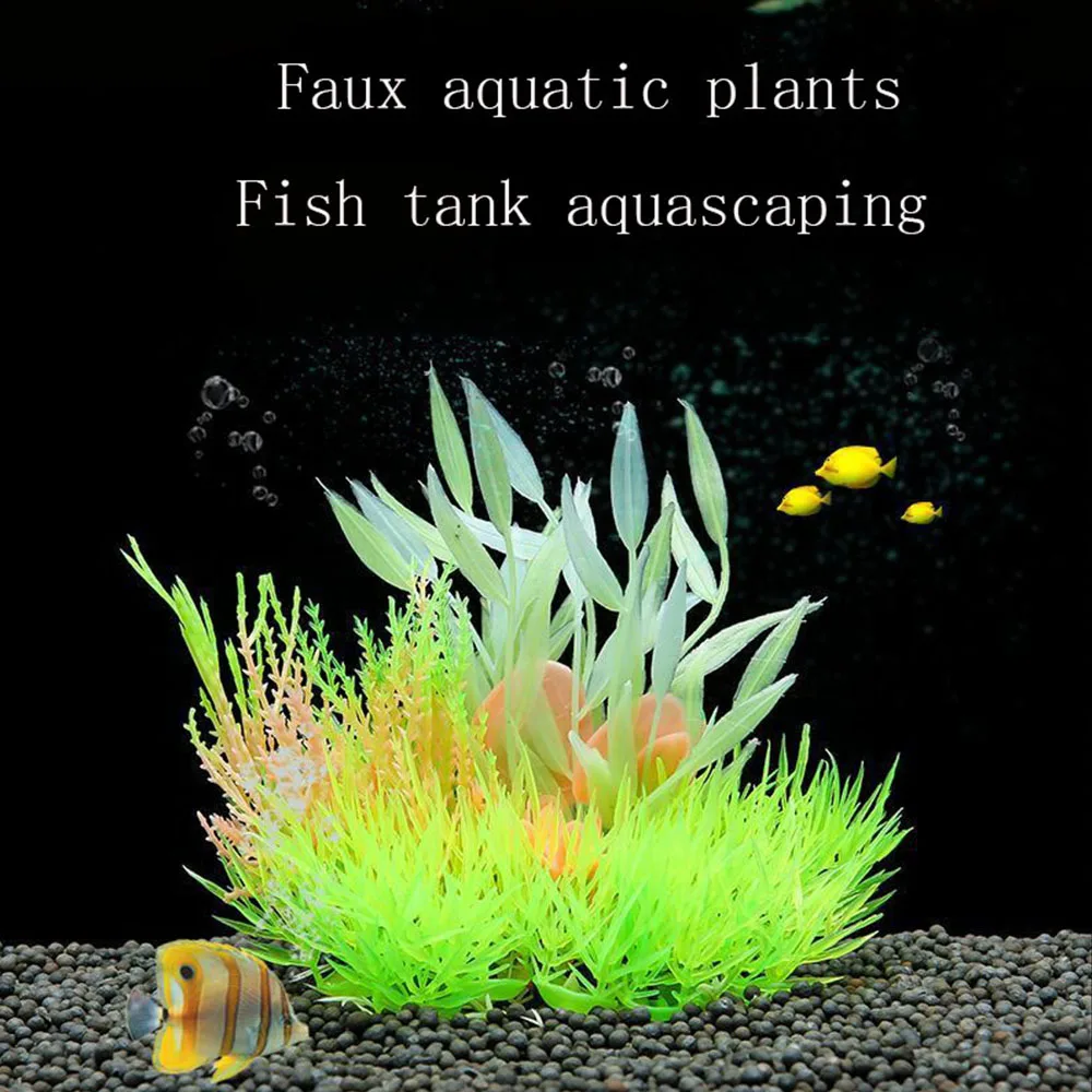 

Artificial Aquatic Plants for Home Wedding Fake Green Tree Decoration Indoor Table Water Grass Decorative Plant for Lazy Fish
