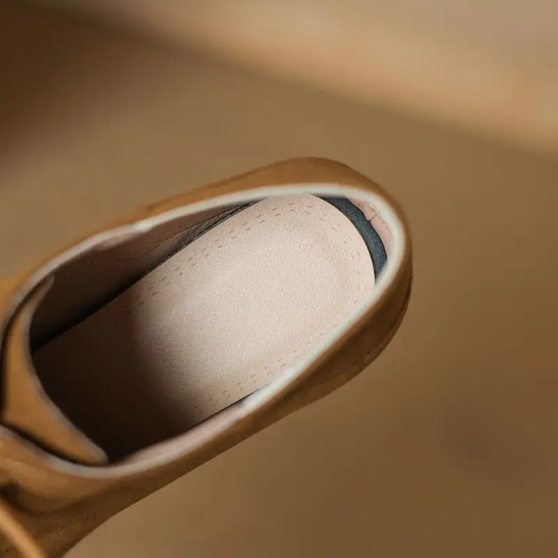 

ASILETO Брендовые офисные женские туфли-лодочки с круглым носком на блочном каблуке 8 см, шнуровка из флока, замша, большие размеры 42 43, модная женская повседневная обувь, весна