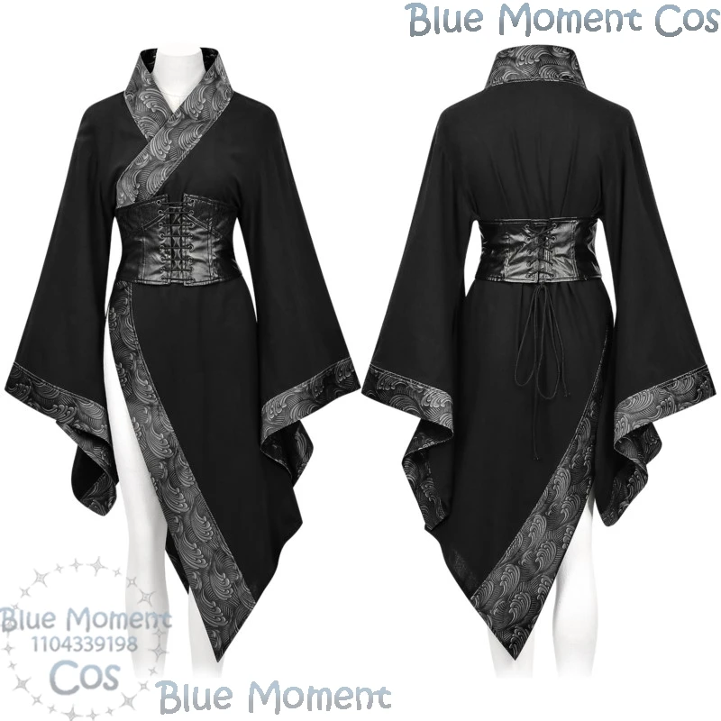 

Retro-modified Chinese-style Short Top Traditional Chinese Elements Cosplay Costume Dark Gothic Clothes Unisex Halloween Party