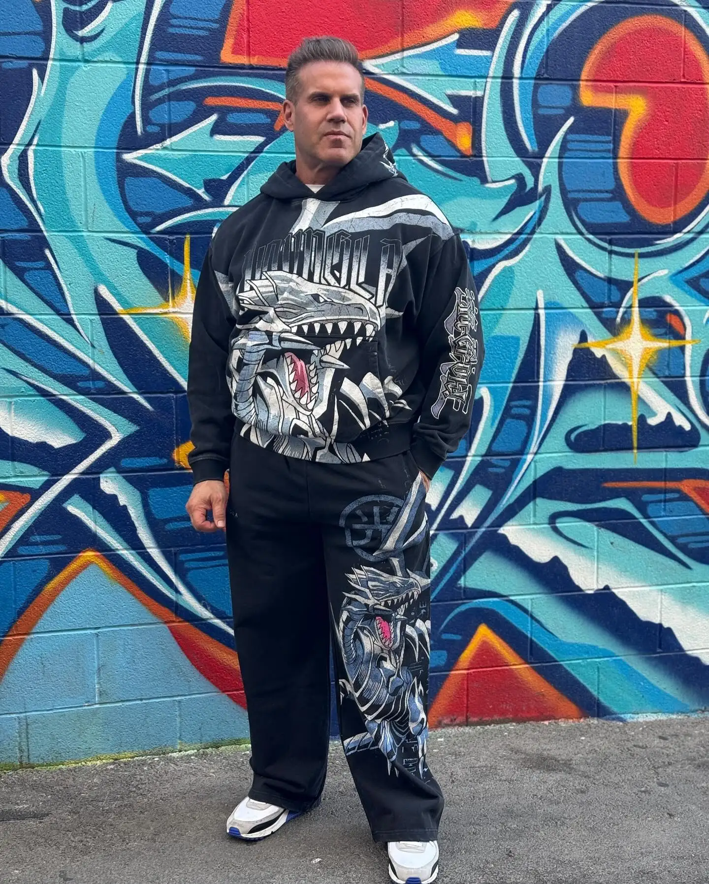 Harajuku Yu-Gi-Oh Hoodie Pant Sport Suits for men Grunge Streetwear Sweatshirt Tops Oversized Hoodies Tracksuit Men Y2k Clothing