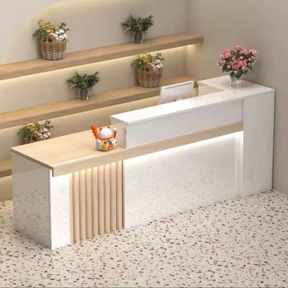 

Стойка ресепшн для салона красоты: современная минималистичная кассовая стойка для спа-салона, стол для ресепшн 220x60x100 см