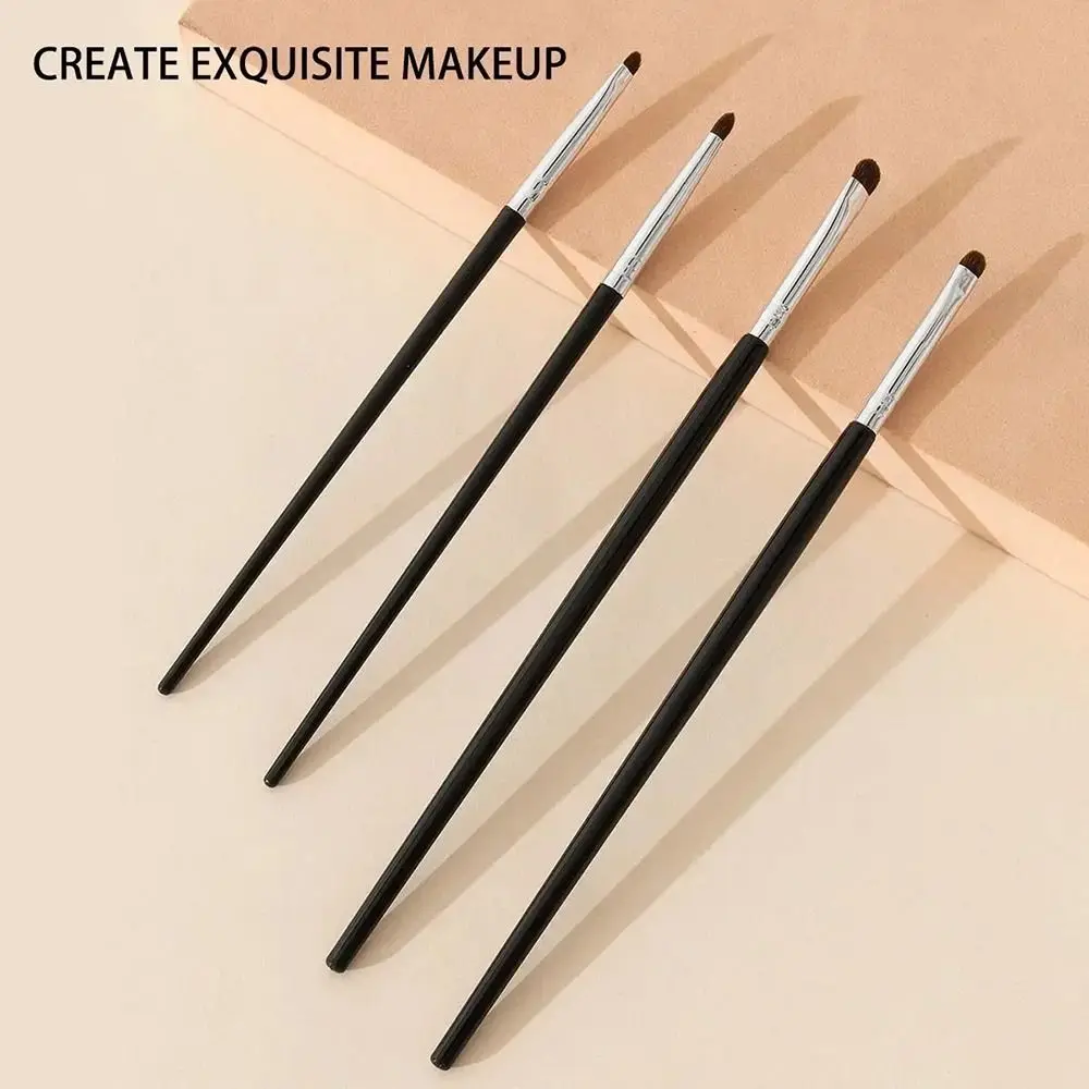 4Pcs/Set Small Angle Eyeshadow Brushes Precise Detail Eyelid Highlighter Makeup Brushes Lying Silkworm Soft Hair