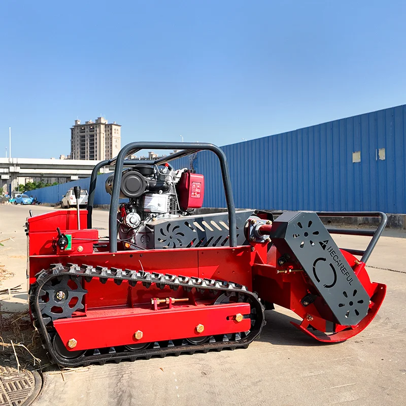 80cm、100cm、120cmのカスタマイズ可能なフレイル式草刈機、強力なディーゼルエンジン搭載、家庭菜園用、リモコン式芝刈り機