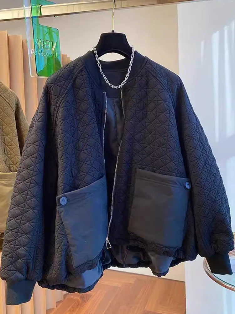 Manteau Épais et Chaud de Style Coréen pour Femme, Veste à Fermeture Éclair, Décontracté, Rembourré en Coton, Design de Grandes Poches, Automne Hiver 2023