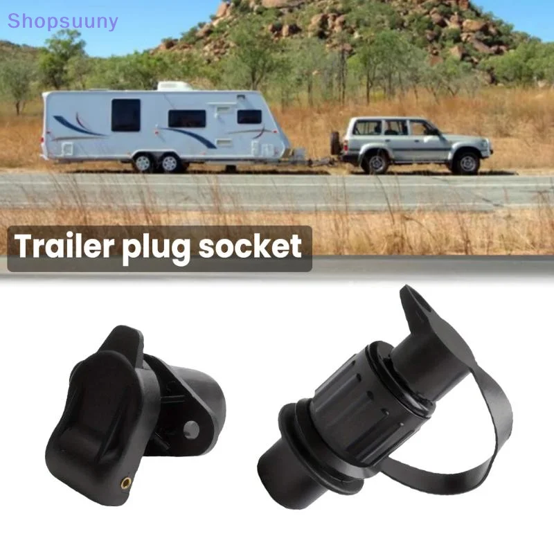[SU]2Pcs European Tractor 3-pin Plug Socket 3-way Connector Trailer Towing Adapter Light Truck Towing RV Trailer Plug Socket Kit