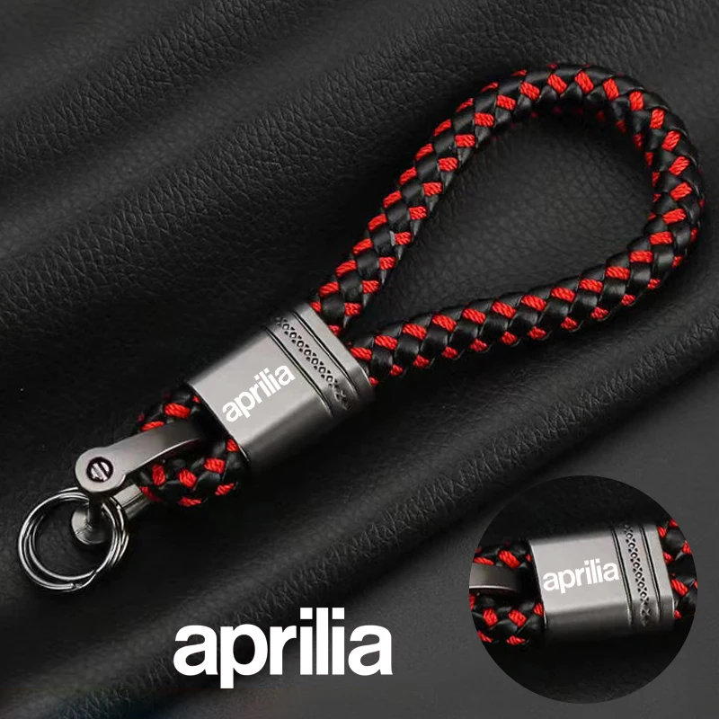 

For Aprilia Racing GPR RS125 RS250 RSV4 Universal Accessories Custom LOGO Motorcycle Braided Rope Keyring Metal Keychain