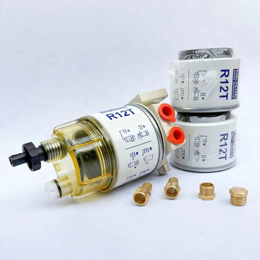R12T Assembly*1 and 2PCS Filter Element R12S R12P Fuel Filter/Water Separator Element Filter Diesel Engine For Racor 120AT 120AS