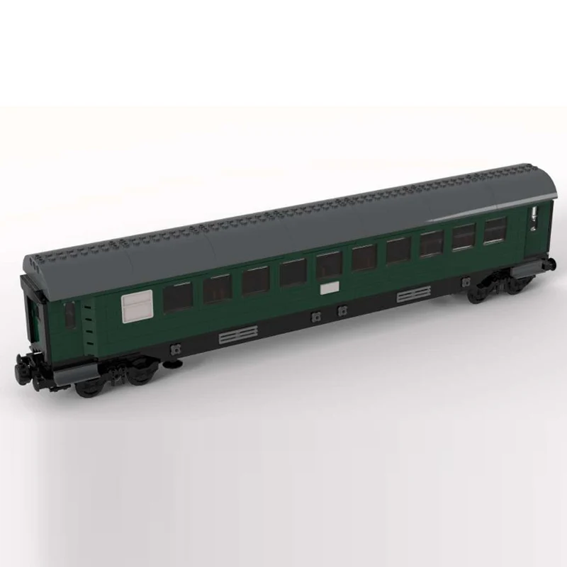 Stadtauto-Modell MOC Bausteine Eisenbahn Zug Grün Schnellzug Modulare Technologie Kinder Urlaubsgeschenke Zusammenbaubares Spielzeug-Set