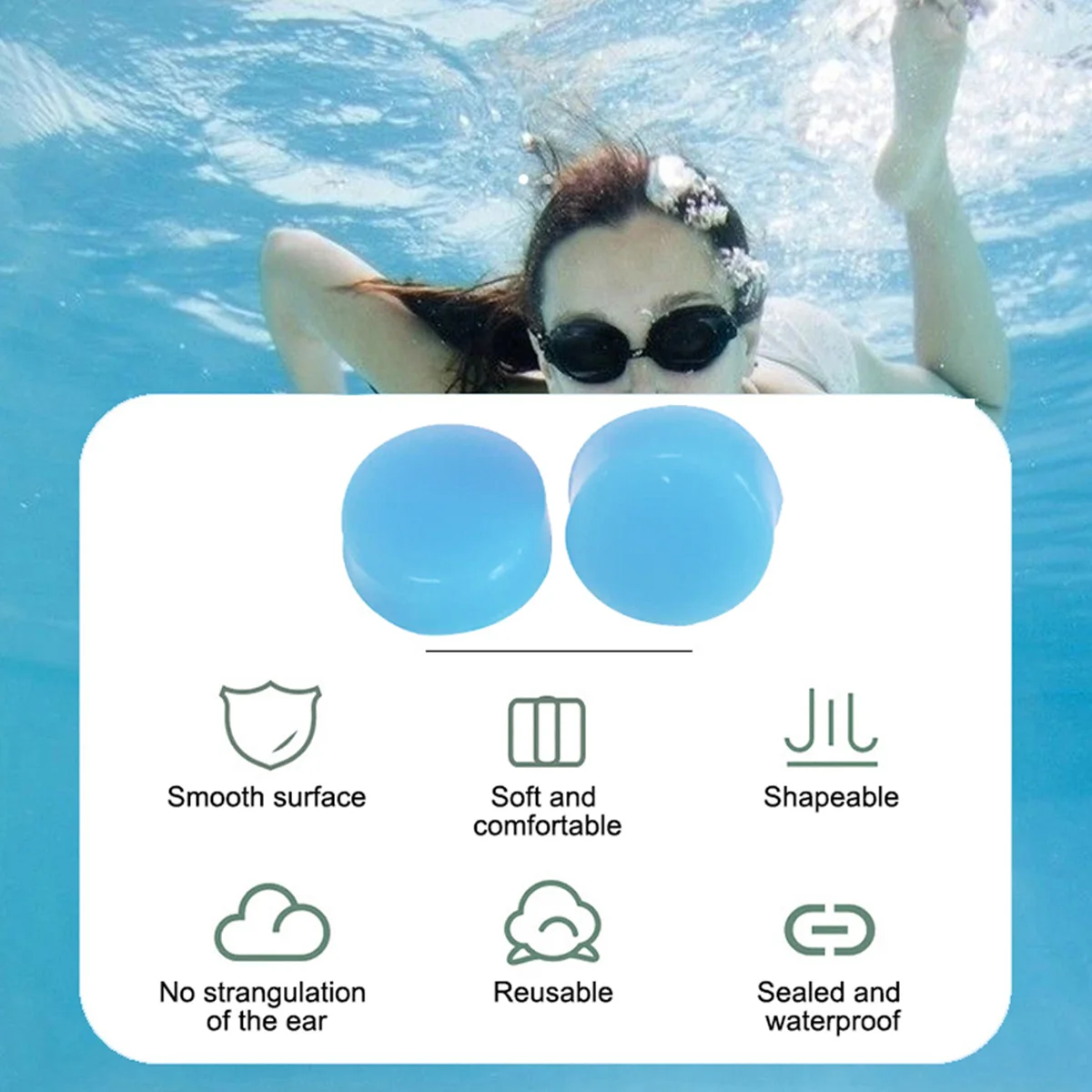 30pcs Reusable Silicone Ear Plugs Noise Reduction Flexible Earplug for Sleeping Swimming Traveling Comfortable Fit Adult Earplug image 2
