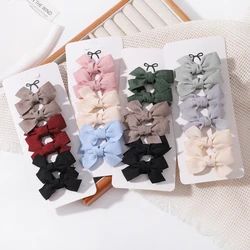 6pcs/lot Fresh Bow Children Hair Pin Solid Simple Hair Clip toddler Girl Broken Bangs Hairgripe sweet Baby Hair Accessories