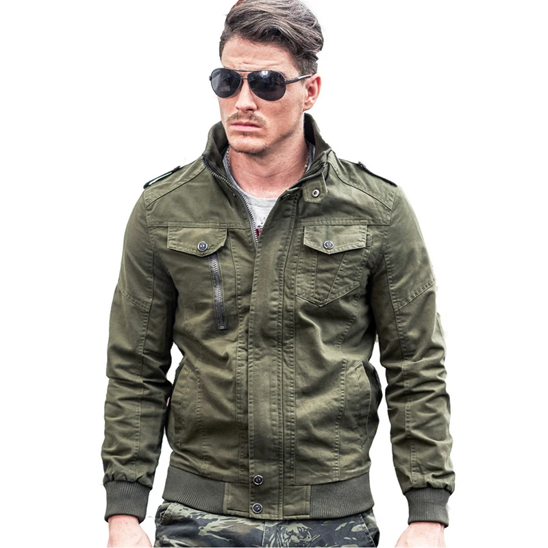 Spring Autumn Military Jacket Men Bomber Jackets Male Casual Cargo Flight Cotton Mens Jackets Plus Size M-6XL Jaqueta Masculina