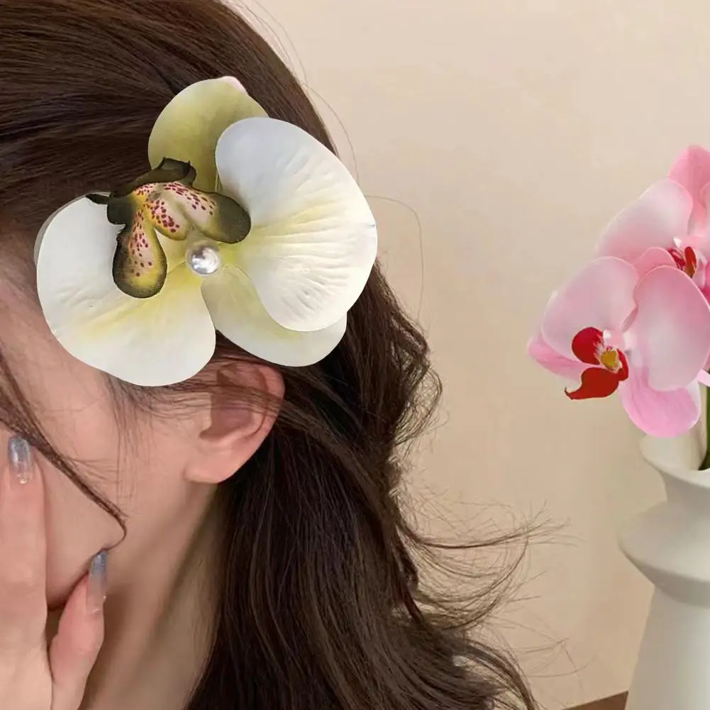 مشبك شعر زهرة Phalaenopsis للنساء ، قماش أوركيد صناعي ، دبوس شعر ، مشبك ، غطاء رأس ، أغطية رأس أنيقة ، إكسسوارات شعر