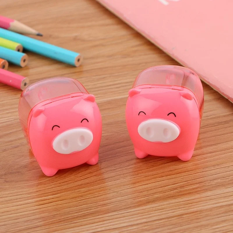 1 Pcs Cute Kawaii Animal Pig Sweet Candy Colored Pencil Sharpener Korean Kids School Supplies Stationery