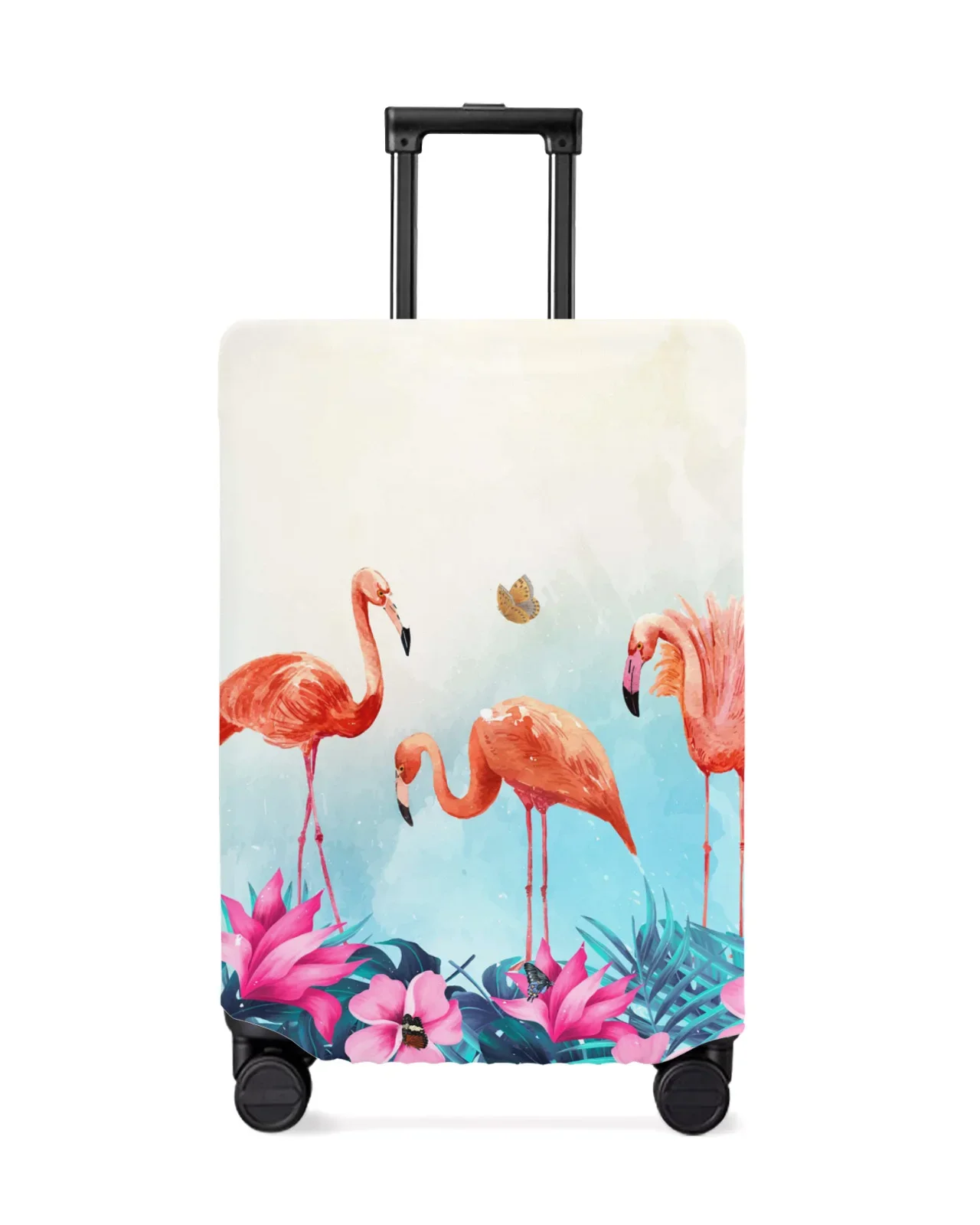 Flamingo Flower Travel Luggage Protective Cover for Travel Accessories Suitcase Elastic Dust Case Protect Sleeve