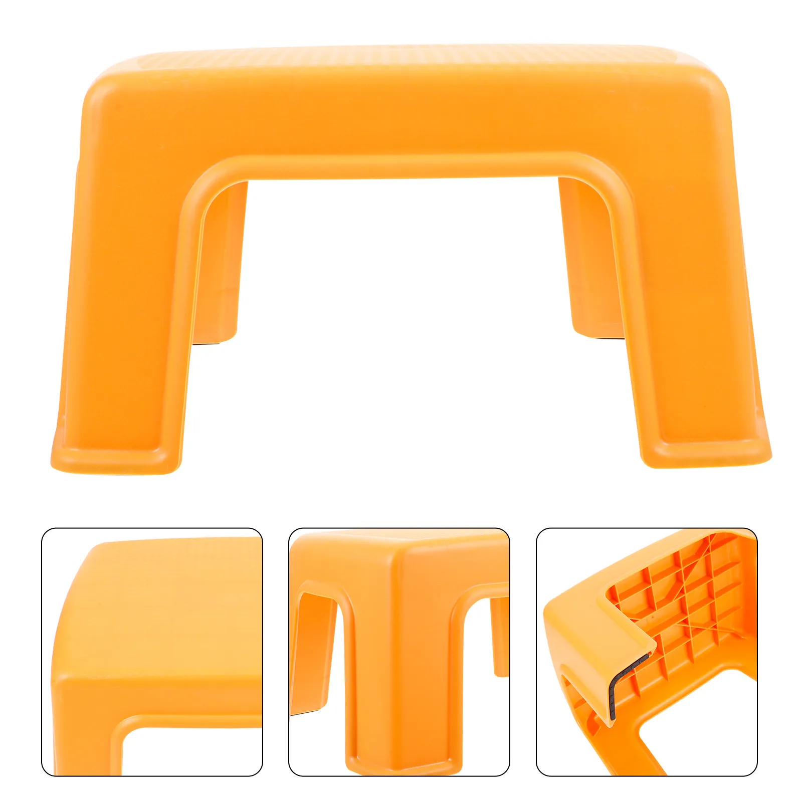 1Pcs Plastic Footstool For Bathroom Step Stool Teacher Orange Sturdy Anti-skid Stackable Household Footrest Home