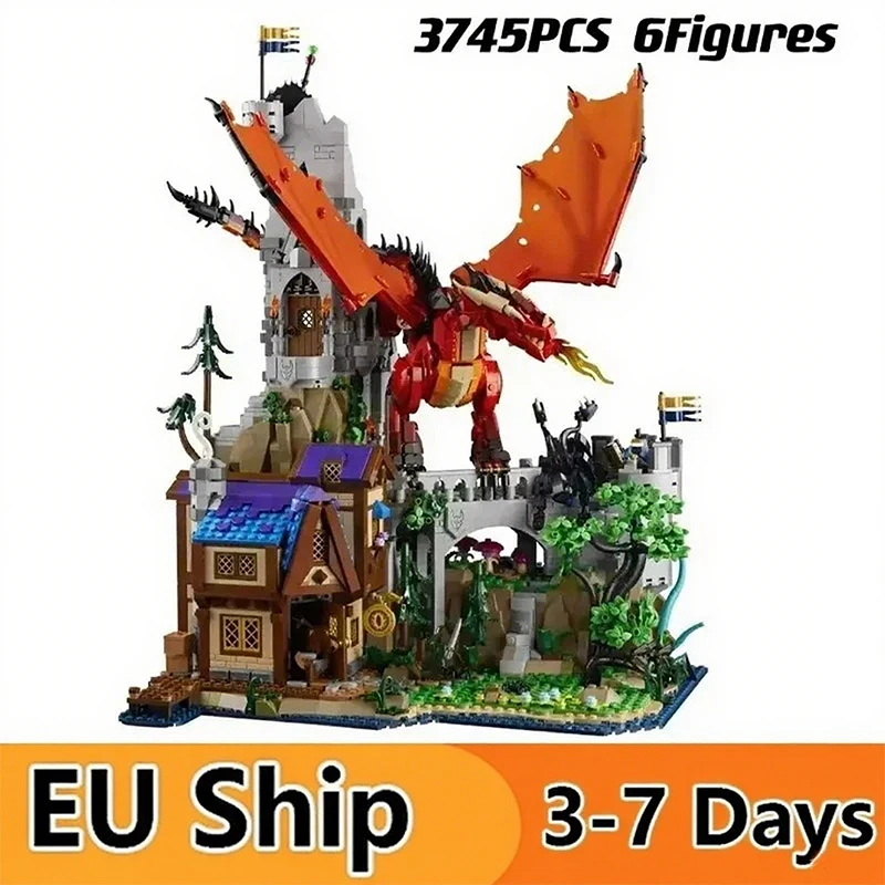 3745 pièces 21348 blocs de construction de conte de Dragon rouge briques maison modèle assemblage jouets pour enfants cadeau d'anniversaire anniversaire noël